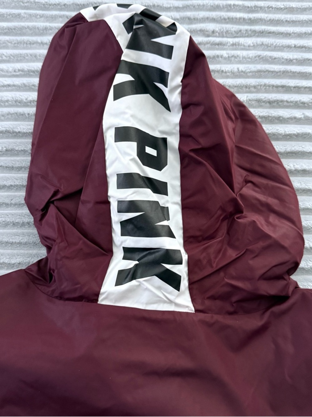 PINK Victoria's Secret Hooded Windbreaker (Maroon) - Picture 7 of 8